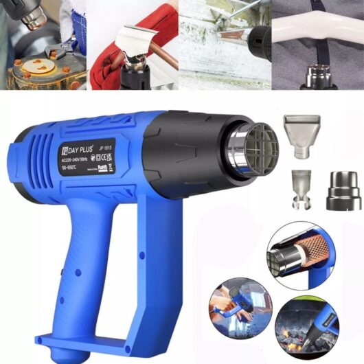2000W Hot Air Heat Gun Dual Temperature Power Tool 3 Nozzles Heater for Workshop