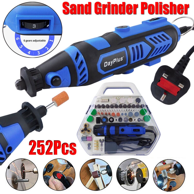 252Pcs Electric 800W Mini Drill Grinder Polisher Engraving Rotary Tool diy Kit