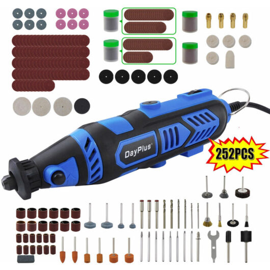 252pcs Electric Rotary Drill Multi Tool Kit Grinder Crafting Accessory Workshop