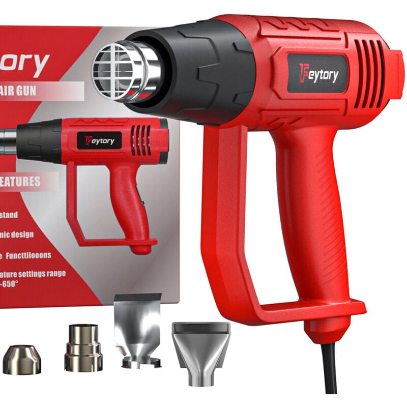 Electronic Heat Gun Hot Air Gun 2000W Dual Temperature Paint Stripper +4 Nozzles