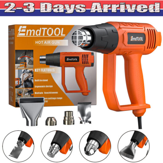 Heat Gun 2000W Hot Air Gun 4 Nozzles Professional Remove Paint Varnish Adhesives