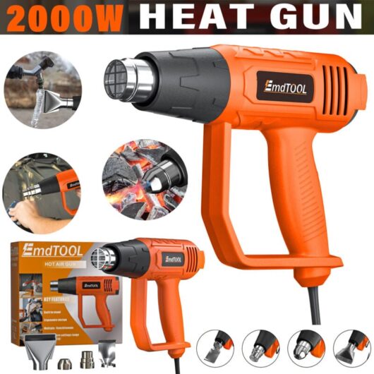 Heat Gun + 4 Nozzles for Crafts pvc Shrinking Phone Repairing & Paint Stripping