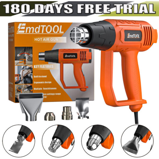 Heat Gun Hot Air Gun Dual Temperature 4 Nozzles Power Tool 2000 Watt 2 Mode