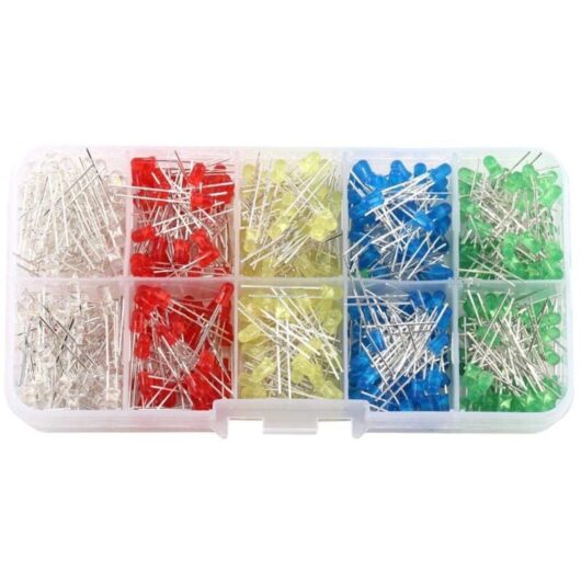 Ikodm - Light Emitting Diode,Assortment Diodes Kit diy 500pcs 3mm led Light White Yellow Red Blue Green