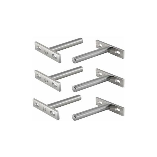 Pink 6 Pieces Metal Brackets for Floating Shelf, 3 Inch Hidden Fixings Support Floating Shelf Hidden Bracket for Wall Mount