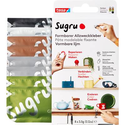 tesa Sugru Paste 41285-00001-00 Black, White, Green, Brown, Grey 8 pc(s)