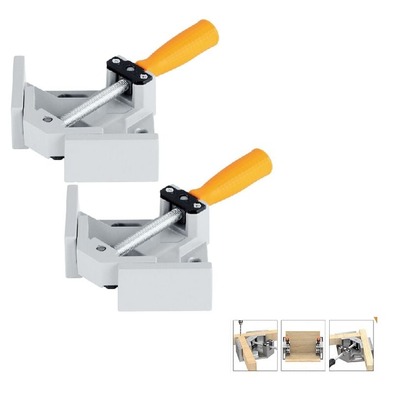 2 Pack Angle Clamp, 90 Degree Perfect Angle Clamp, 2 Adjustable Handles, Clamping Vice for Carpentry Work, Hand Tools