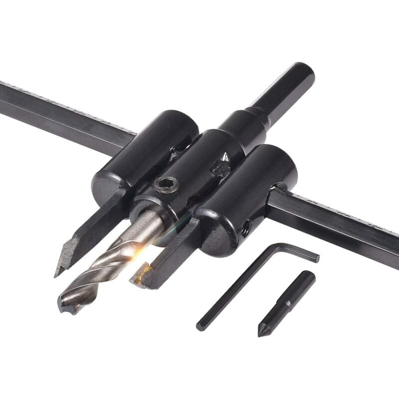 30mm to 200mm Adjustable Circle Hole Saw Kit Wood Drywall Drill Bit Saw Round Cutting diy Woodworking Hole Saw Home Improvement Tools (30-200mm)