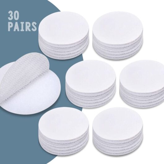 60 pcs Round Velcro 5 cm, 30 Pairs Round Velcro 50 mm White, Round Adhesive Velcro, Round Self-Adhesive Velcro Hook Loop Adhesive for diy, Home