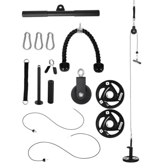Sportnow - Cable Pulley System, Lat Pull Down System with diy Loading Weight Pin