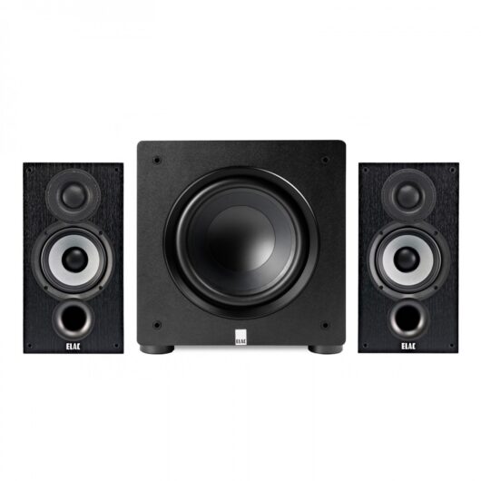 ELAC Debut B5.2 Bookshelf Speakers and Varro PS250 Premium 10-inch Subwoofer Black