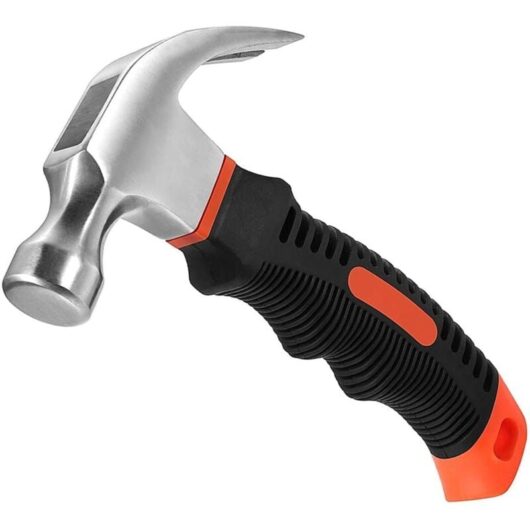 Mini Hammer, Multifunction Hammer, Small Carbon Steel Nail Puller Hammer, with Handle, for Maintenance, Carpentry, diy, Crafts, Industry (Orange +