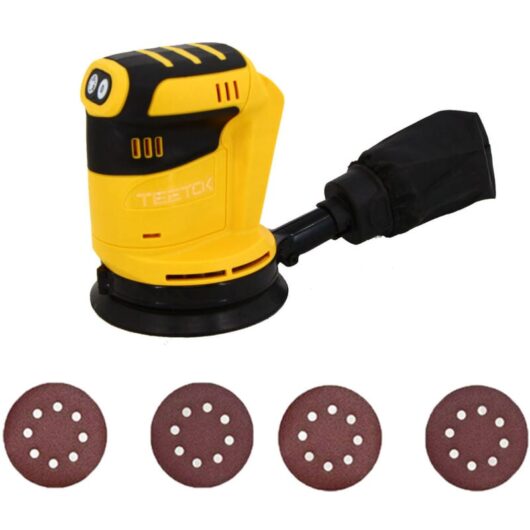 Orbital Sanders, Circular Sander, Cordless Random Orbital Sander Fit for Dewalt Battery, 4PCS Sandpaper 125mm Sanders for Wood, Sanding, Polishing