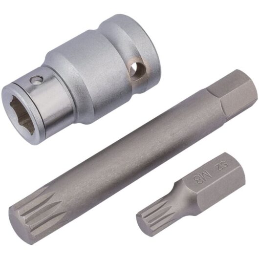 1/2' Sq. Dr. Spline Bit Set (3 Piece) (83566) - Draper