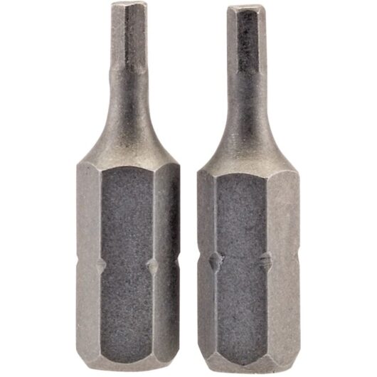 2.5mm 1/4 Hex. Hexagonal Insert Bit 25mm Long x 2 (63961) - Draper