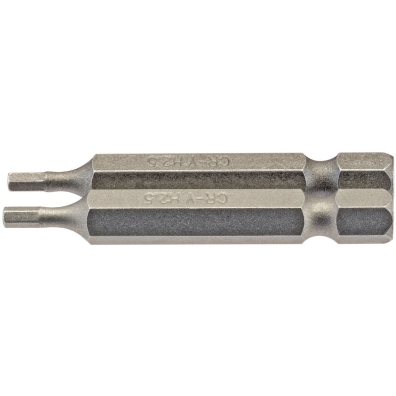2.5mm 1/4 Hex. Hexagonal Insert Bit 50mm Long x 2 (64246) - Draper