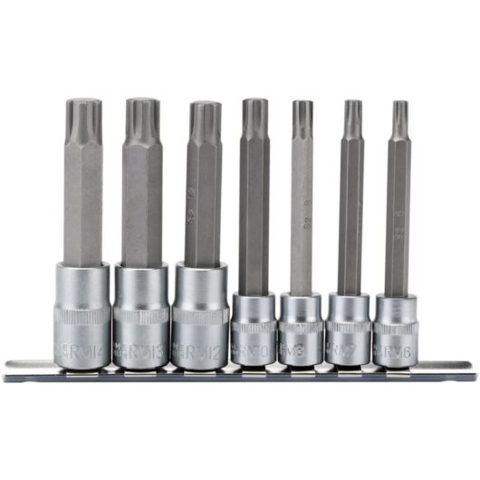 3/8', 1/2' Sq. Dr. Ribe&174. Socket Bit Set (7 piece) (16346) - Draper