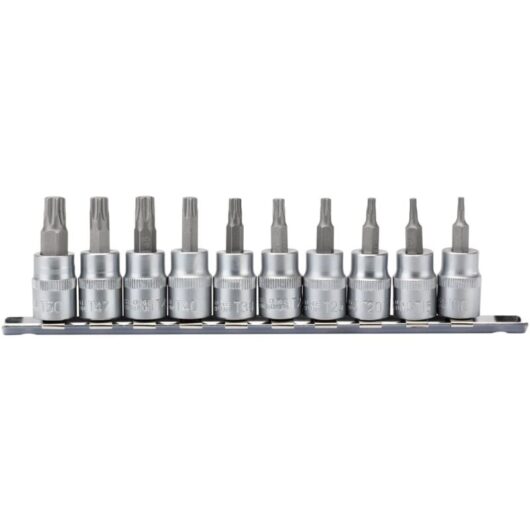 3/8' Sq. Dr. 48mm Long TX-STAR&174 Socket Bit Set (10 Piece) (16309) - Draper
