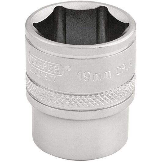 3/8 Square Drive 6 Point Metric Socket (19mm) (16545) - Draper