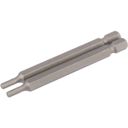3mm 1/4 Hex. Hexagonal Insert Bit 75mm Long x 2 (64320) - Draper