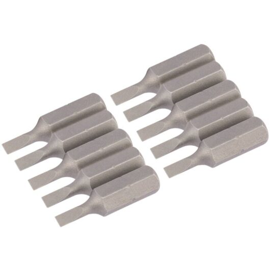 3mm 1/4 Hex. Plain Slot Insert Bit 25mm Long x 10 (64024) - Draper