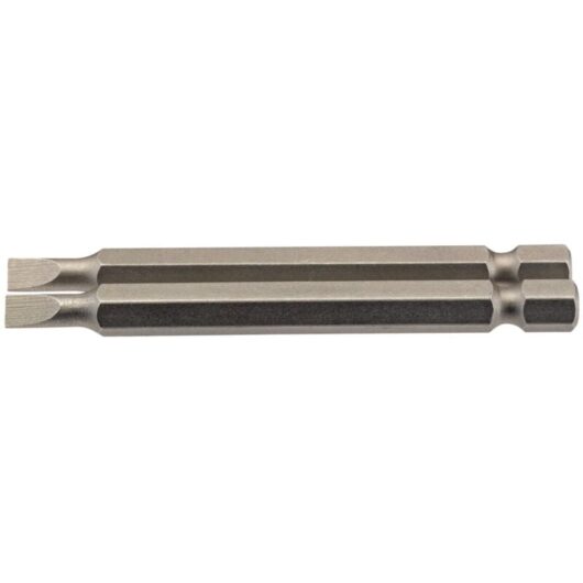 4.5mm 1/4 Hex. Plain Slot Insert Bit 75mm Long x 2 (64295) - Draper