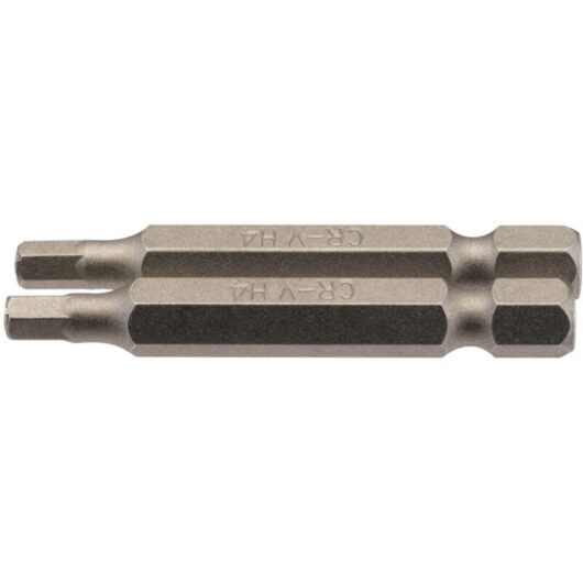 4mm 1/4 Hex. Hexagonal Insert Bit 50mm Long x 2 (64254) - Draper