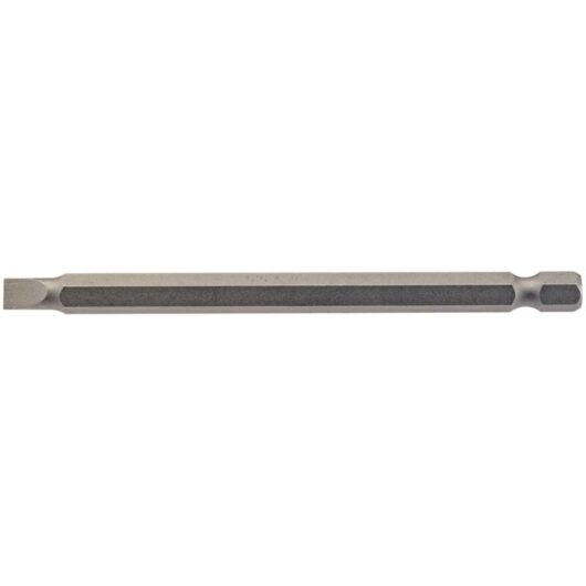 5.5mm 1/4 Hex. Plain Slot Insert Bit 100mm Long x 1 (64345) - Draper