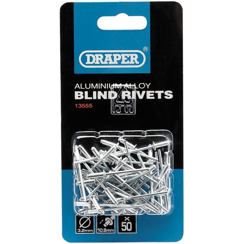 50 x 3.2mm x 10.8mm Blind Rivets (13555) - Draper