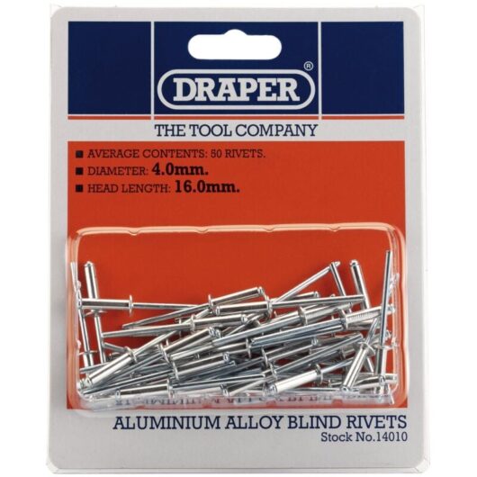 50 x 4mm x 15.8mm Blind Rivets (14010) - Draper