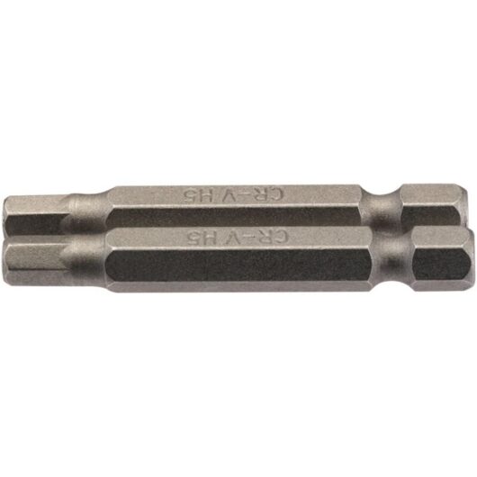 5mm 1/4 Hex. Hexagonal Insert Bit 50mm Long x 2 (64255) - Draper