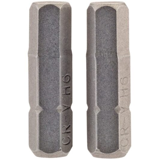 6mm 1/4 Hex. Hexagonal Insert Bit 25mm Long x 2 (63998) - Draper
