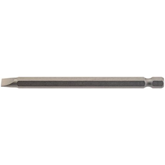 6mm 1/4 Hex. Plain Slot Insert Bit 100mm Long x 1 (64347) - Draper