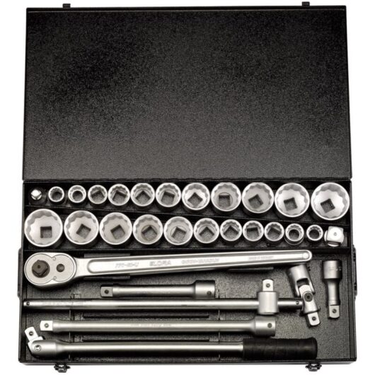 Draper 00335 3/4-Inch Square Drive Metric and Imperial Socket Set - 31 Pieces for Automotive and Mechanical Use