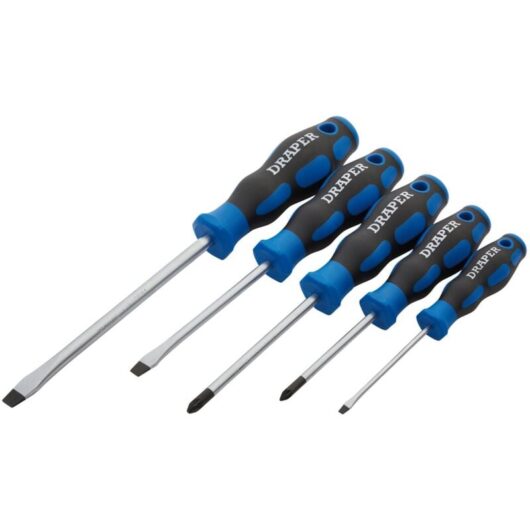 Draper 09783 Soft Grip Screwdriver Set - 5 Piece Professional Hand Tools for Precision and Comfort
