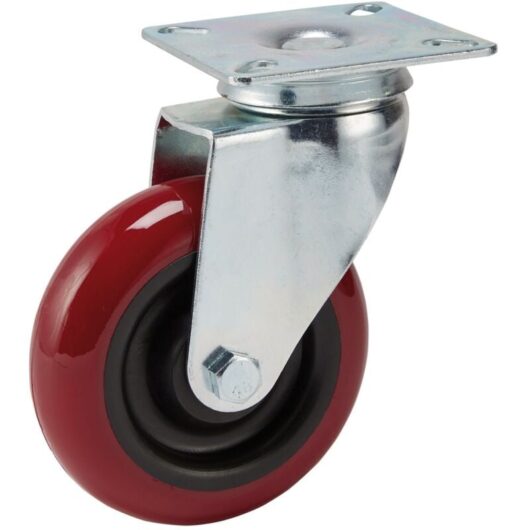 Draper - 100mm Dia. Swivel Plate Fixing Polyurethane Wheel - s.w.l. 125Kg (65518)