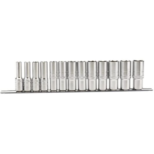 Draper - 1/2' Sq. Dr. Imperial Deep Sockets on a Metal Rail (13 Piece) (16500)