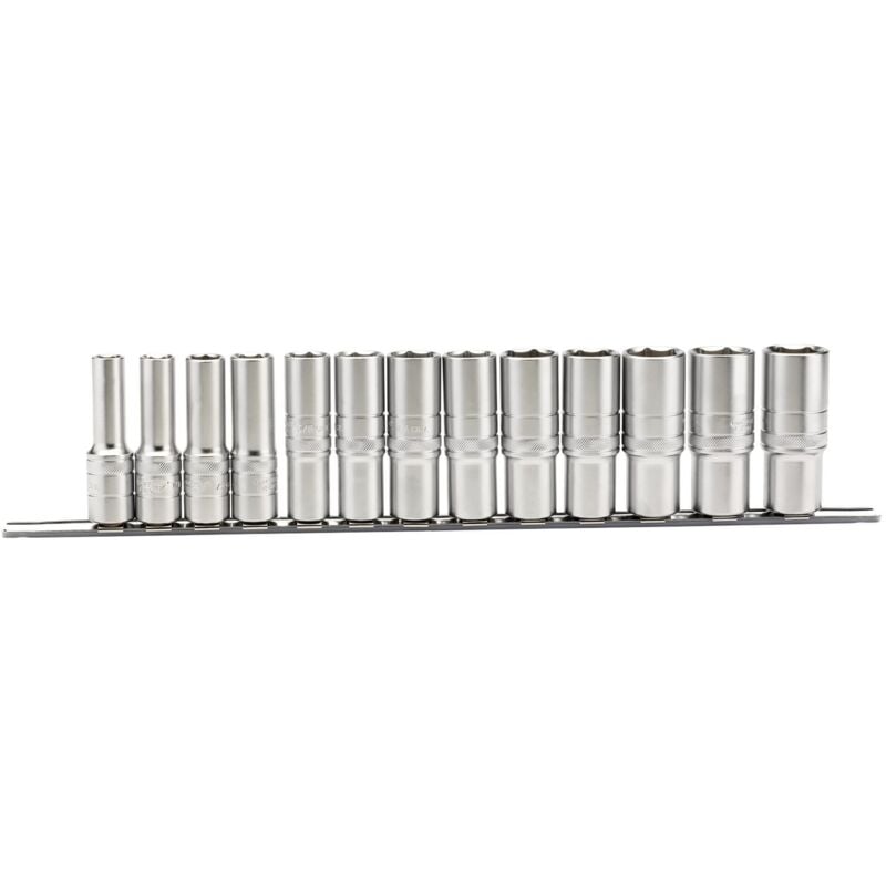 Draper - 1/2' Sq. Dr. Imperial Deep Sockets on a Metal Rail (13 Piece) (16500)