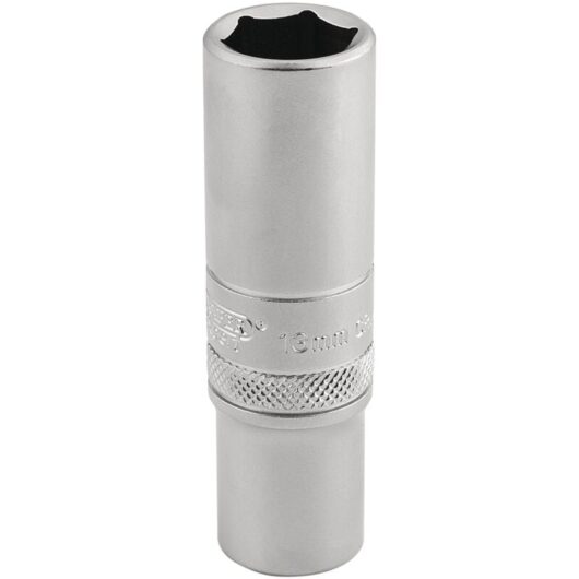 Draper 13mm 6-Point Deep Socket for 3/8" Drive - Micro Satin Chrome Finish, Metric Size, Part Number 16581