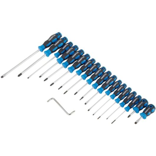 Draper 19-Piece Soft Grip Screwdriver Set with Ergonomic Handles and Durable Construction