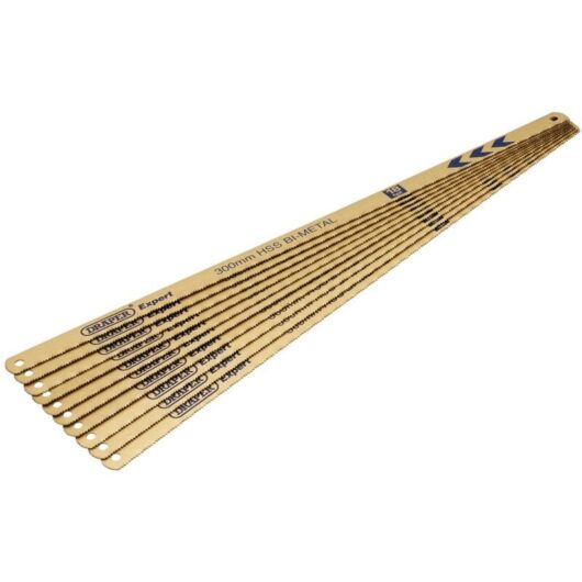 Draper 19347 - Set of 10 Bi-Metal Reciprocating Saw Blades, 12-inch (30 cm) for Precision Cutting