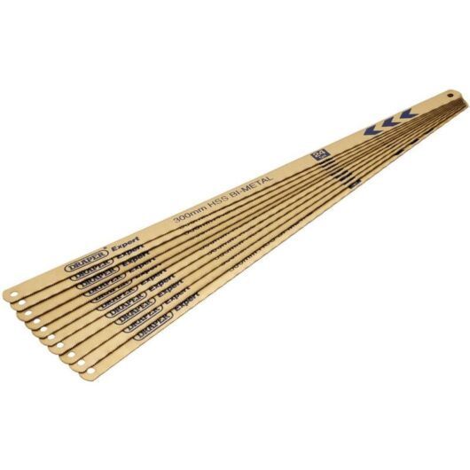 Draper 19348 Bi-Metal Hacksaw Blades - 300mm Length, 24 TPI, Pack of 10 High-Performance Cutting Blades