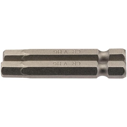 Draper 2-Piece 50mm Long 6mm Hexagonal Insert Bits with 1/4" Hex Shank (Model 64259)