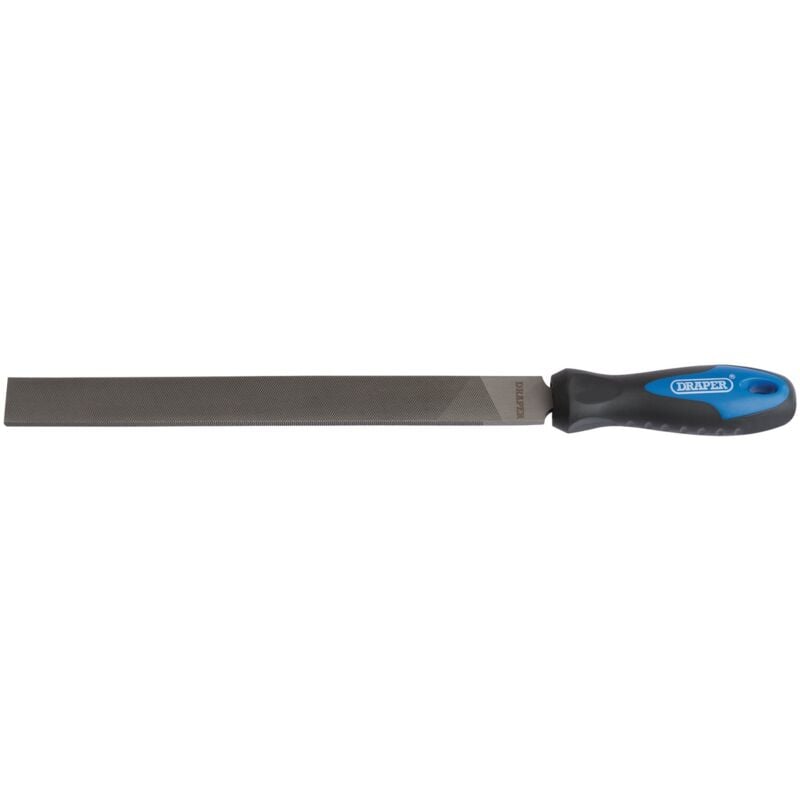 Draper 250mm Soft Grip Hand File with Handle - Engineer's Files and Rasps for Precision Metalworking