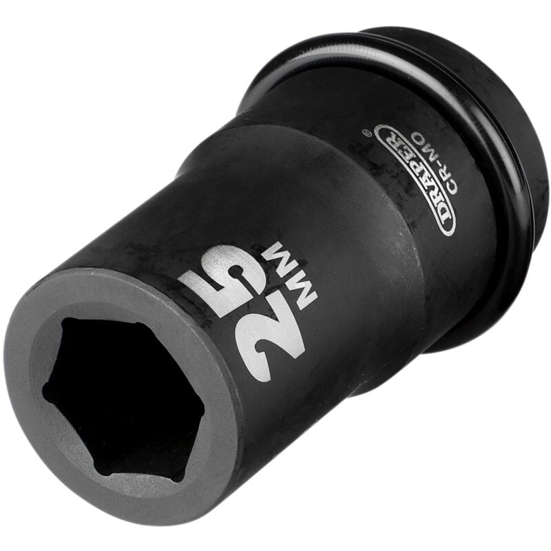 Draper 25mm Hi-Torq® Metric Deep Impact Socket with 1-Inch Square Drive, 1/4 Inch Drive, Heavy-Duty Impact Tool