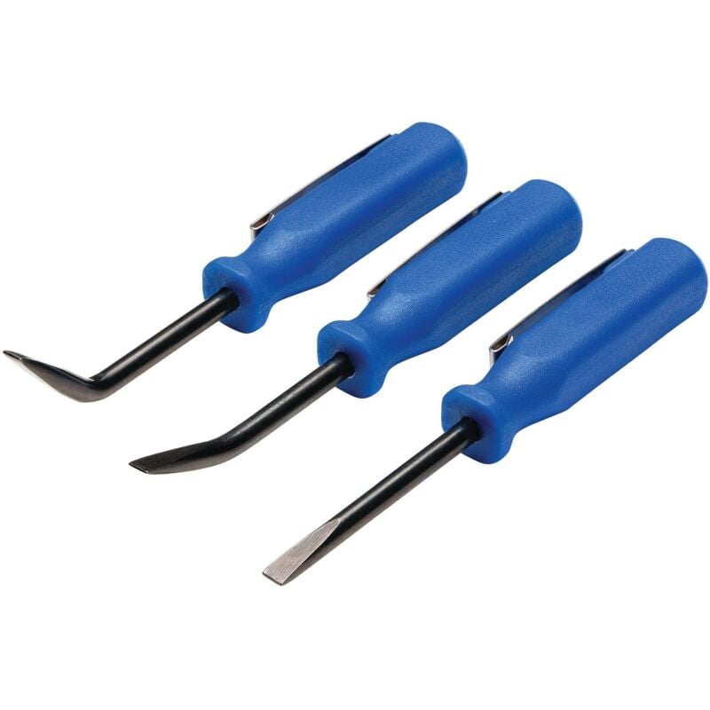 Draper 3-Piece Mini Pry Bar Set - Wrecking Bar, Crowbar, Angled and Straight Designs for Demolition and Heavy-Duty Tasks (Model 30598)
