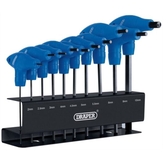 Draper 33869 Expert T-Handle Metric Hex Key Set (10 Pieces) with Carrying Case