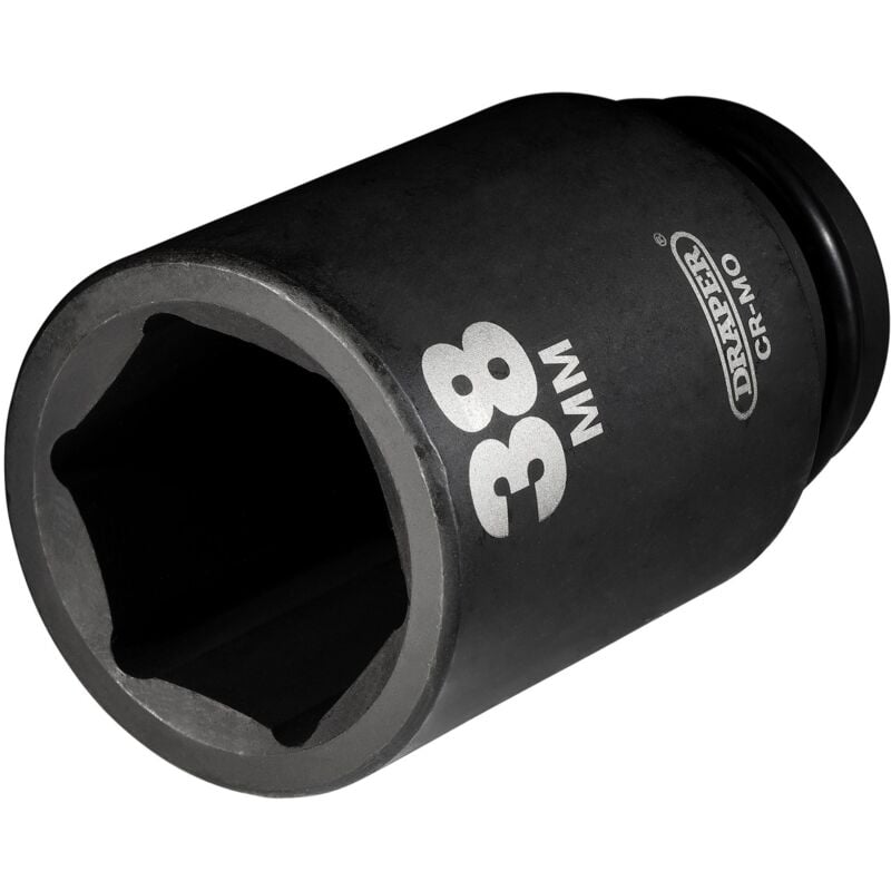 Draper 38mm Hi-Torq® Metric Deep Impact Socket for 3/4" Square Drive, 3/4-Inch Drive Deep Socket 05069