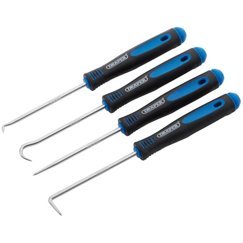 Draper 4-Piece Mini Pick and Hook Set (09042) - 165mm Precision Hand Tools for Jewelry, Electronics, and Hobbyist Use