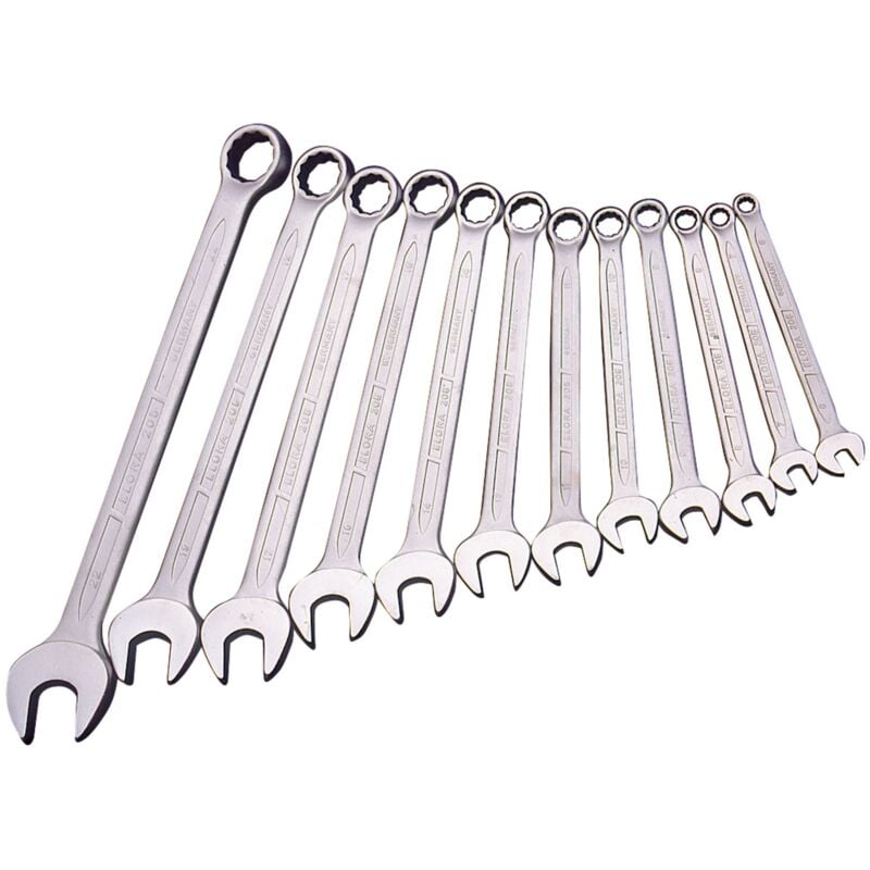 Draper 8-22mm Long Metric Combination Spanner Set (12-Piece) with Durable Chrome Finish